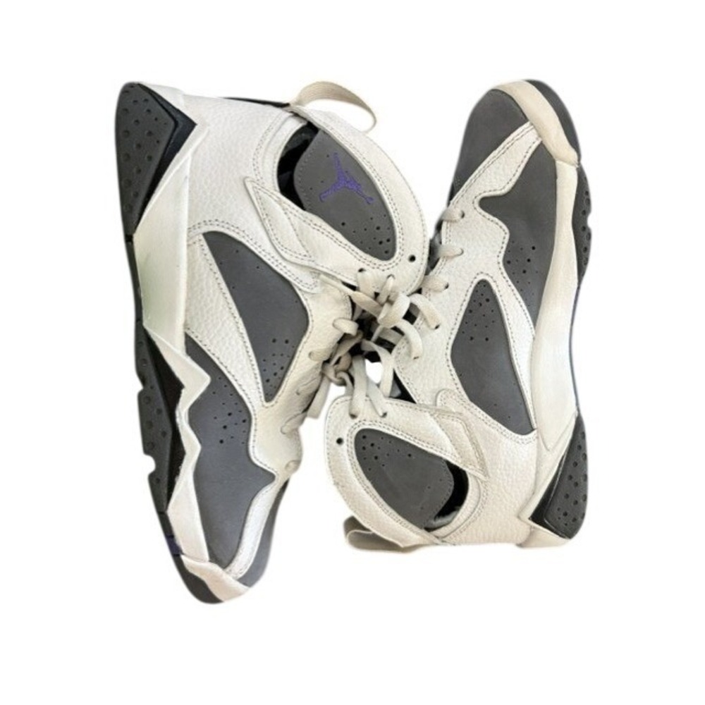 Air Jordan 7 Retro GS Flint 2021 White Grey Purple DJ2777-100 Mens 6Y - Picture 2 of 8